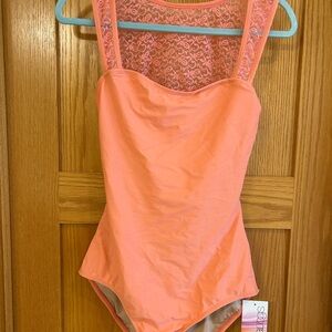 NWT Baltogs Coral Lace Ballet Leotard Adult XL